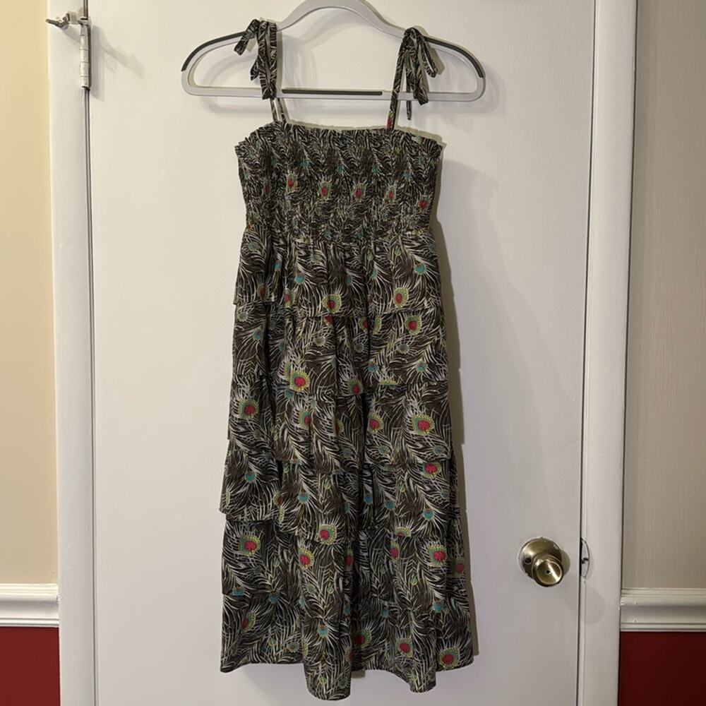 Liberty of London for Target‎ spaghetti strap peacock feather dress